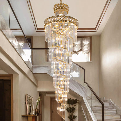 Extra Large Crystal Chandelier for High Ceilings: 5 Ft Luxurious Hanging Lights for Living Room