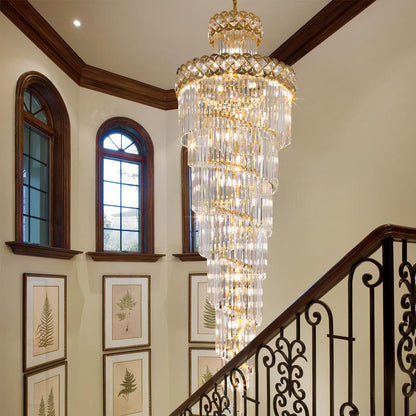 Extra Large Crystal Chandelier for High Ceilings: 5 Ft Luxurious Hanging Lights for Living Room