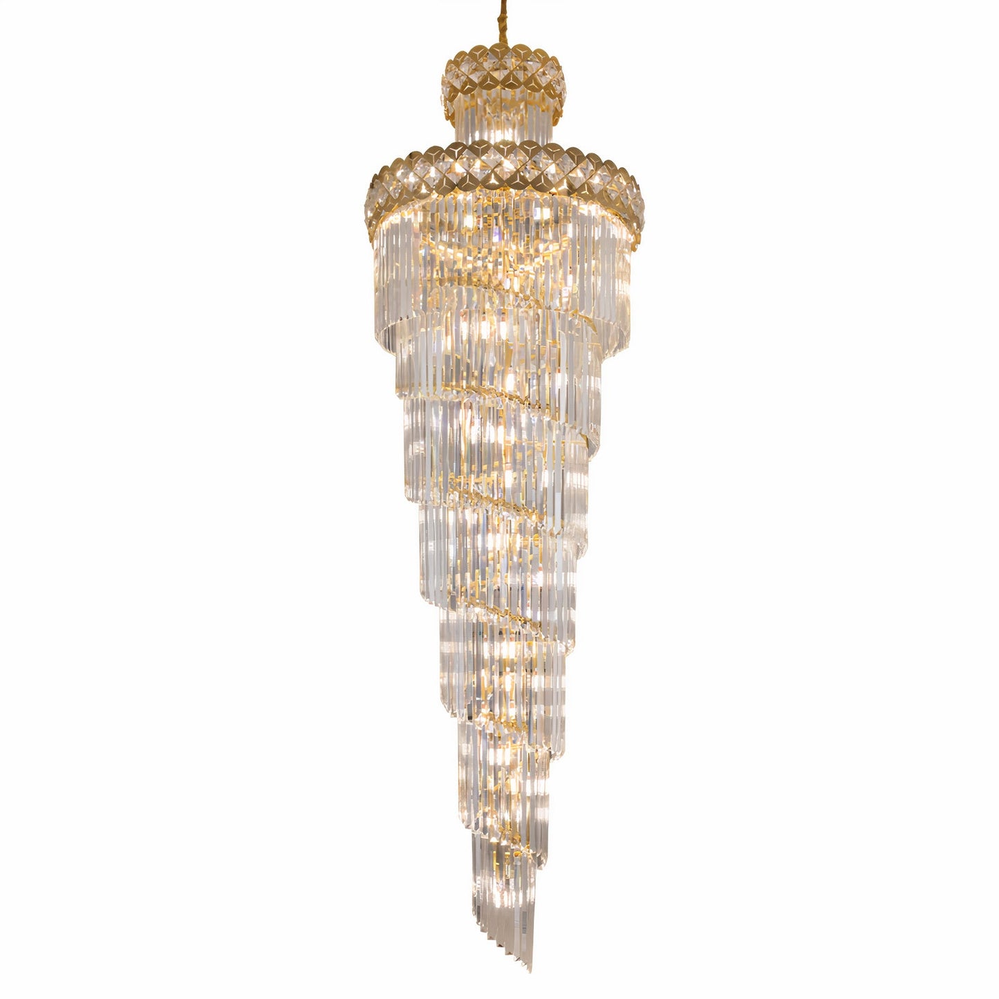 Extra Large Crystal Chandelier for High Ceilings: 5 Ft Luxurious Hanging Lights for Living Room