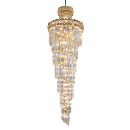 Extra Large Crystal Chandelier for High Ceilings: 5 Ft Luxurious Hanging Lights for Living Room