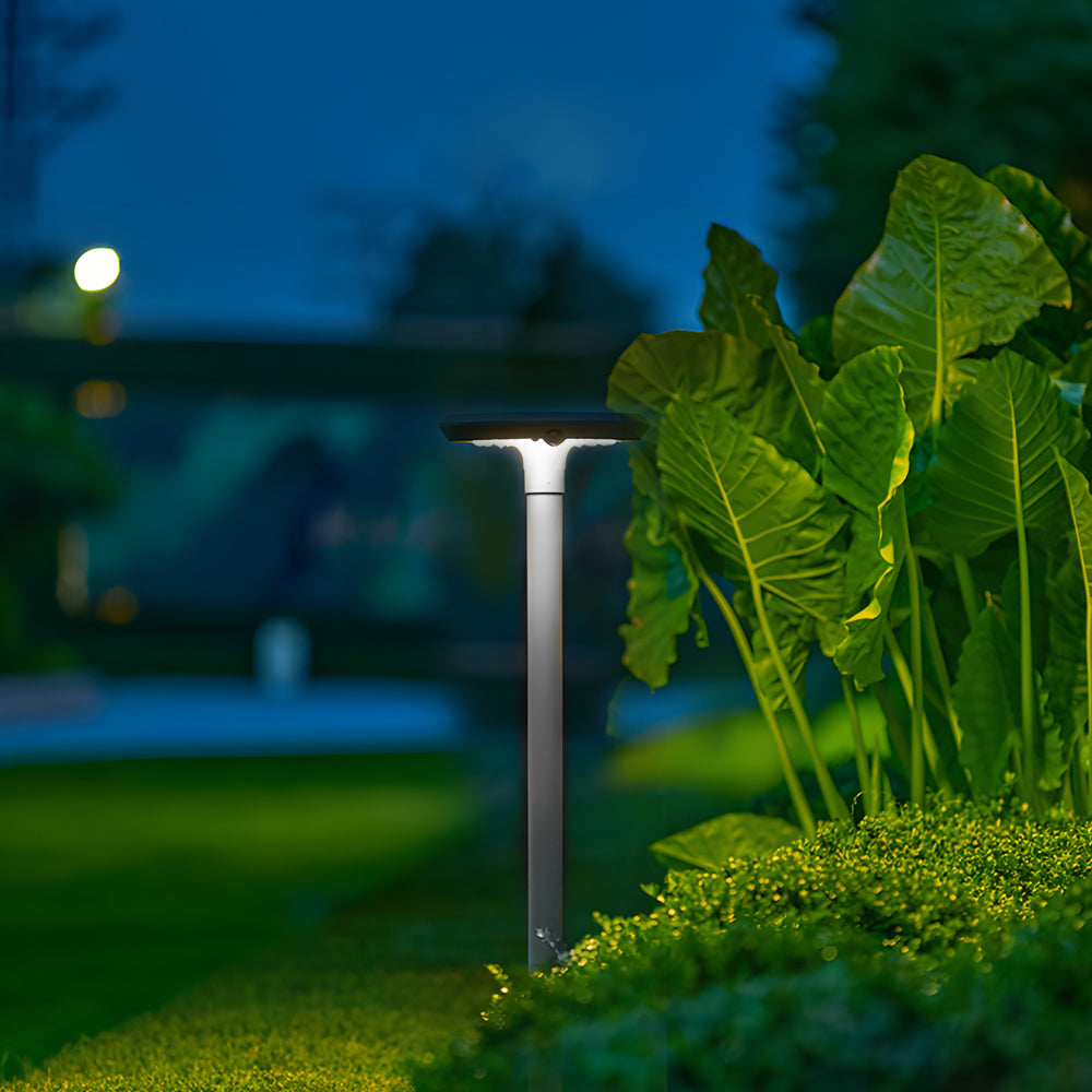 Backyard Solar Lights: Modern Dual Motion Sensor Lamp Post Glass Solar Outdoor Lights for Driveway and Garden