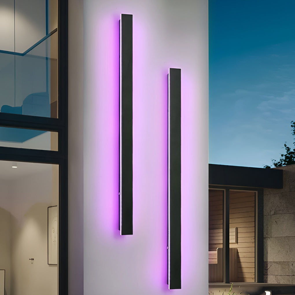 LED Linear Wall Lights - Black Outdoor Lighting Fixture for Gardens, Patios & Walkways