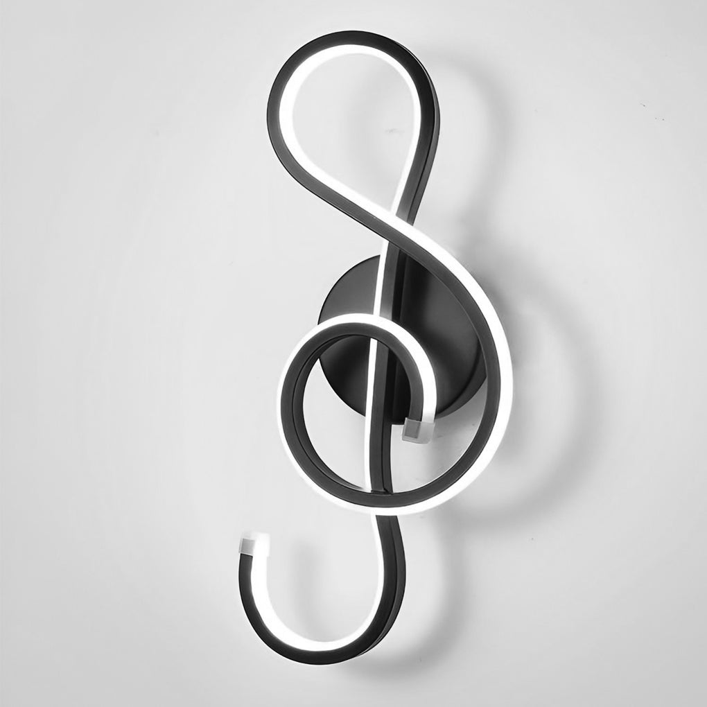 LED Musical Note Wall Sconce Light Fixture - Electroplated Modern Design for Living Room & Bedroom Decor
