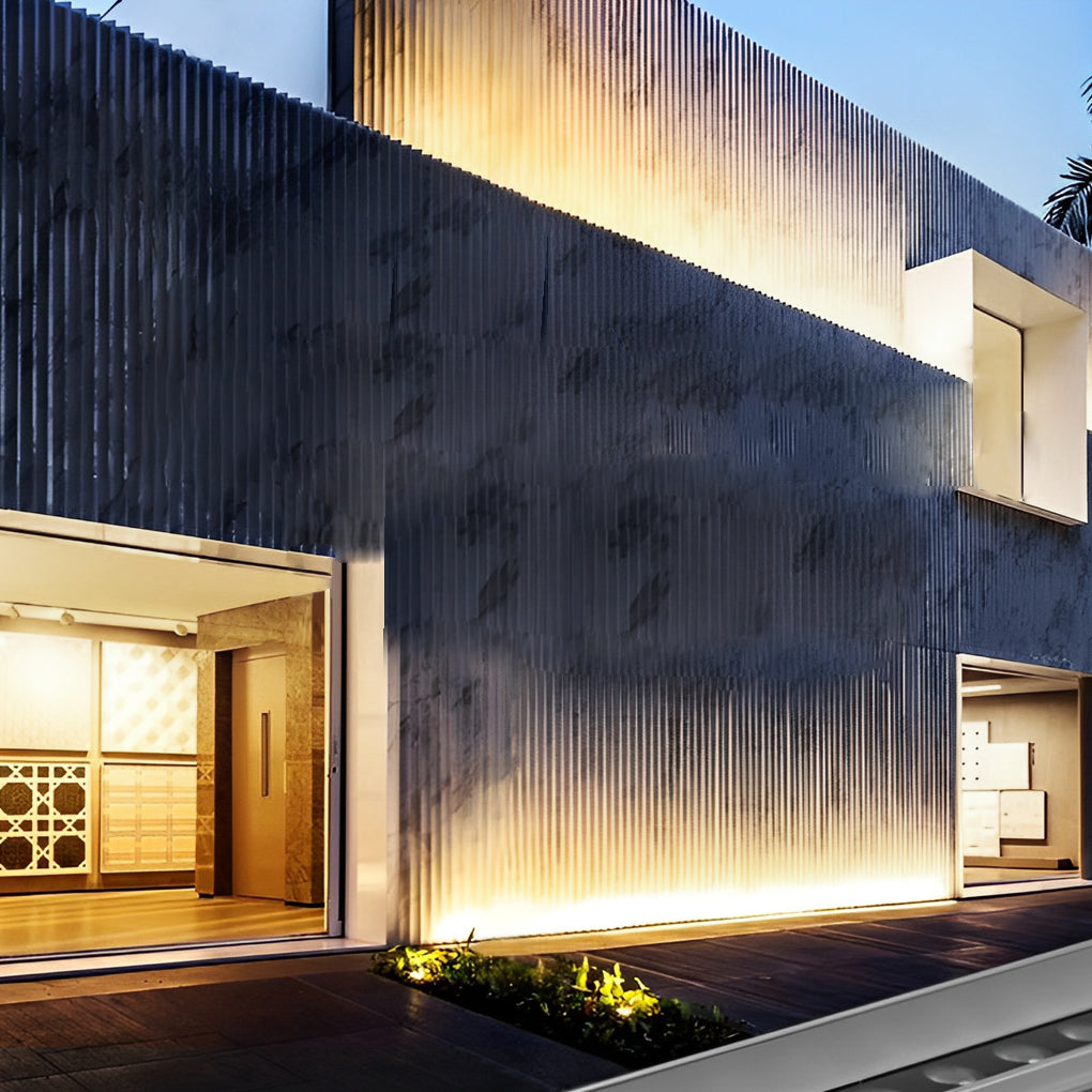 LED Linear Up Outdoor Wall Washer Lights - Adjustable Landscape Lamp with Baffle for Garden & Patio Illumination