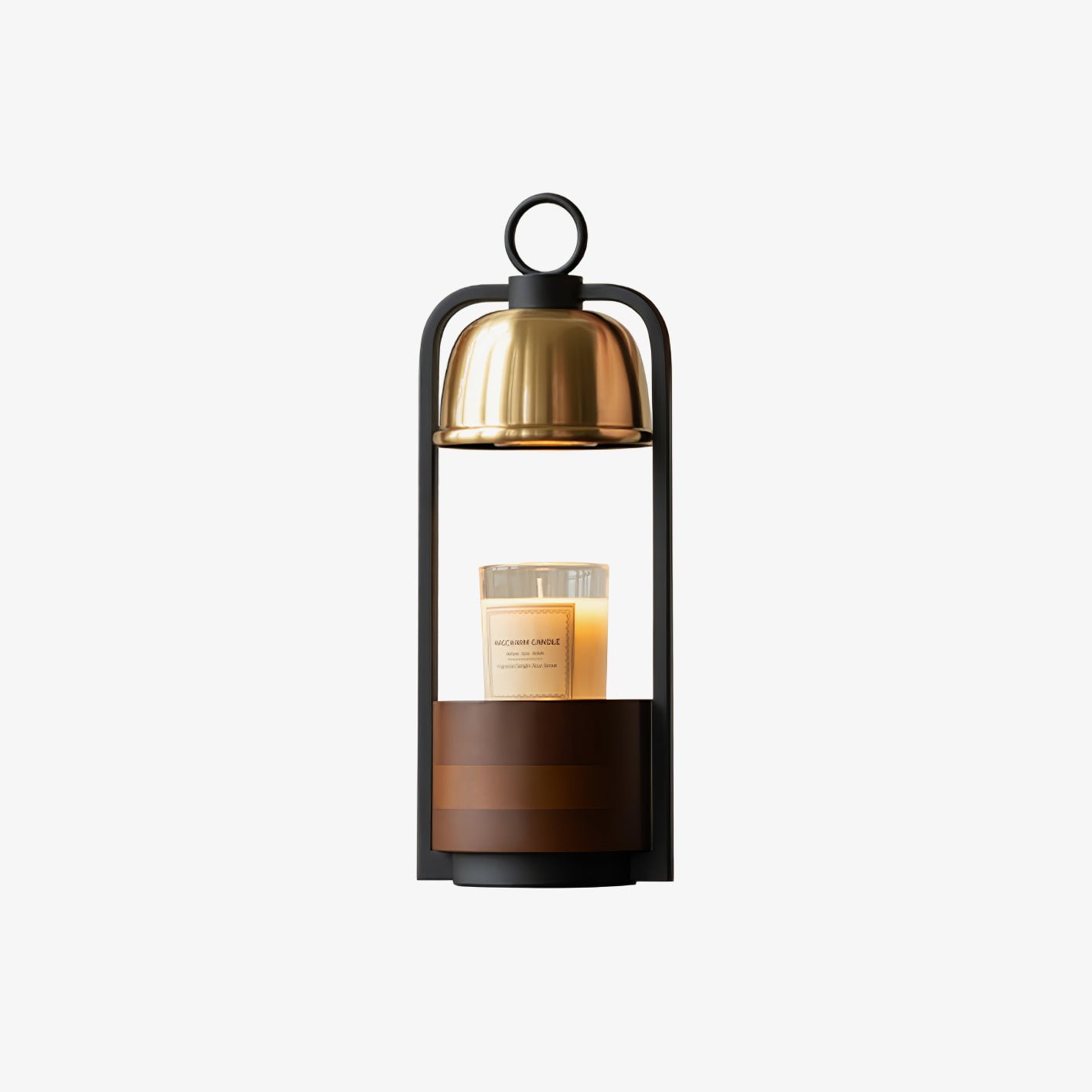 Candle Warmer Lamp | Halogen Light, Stylish Brass & Wood Design for Indoor Relaxation