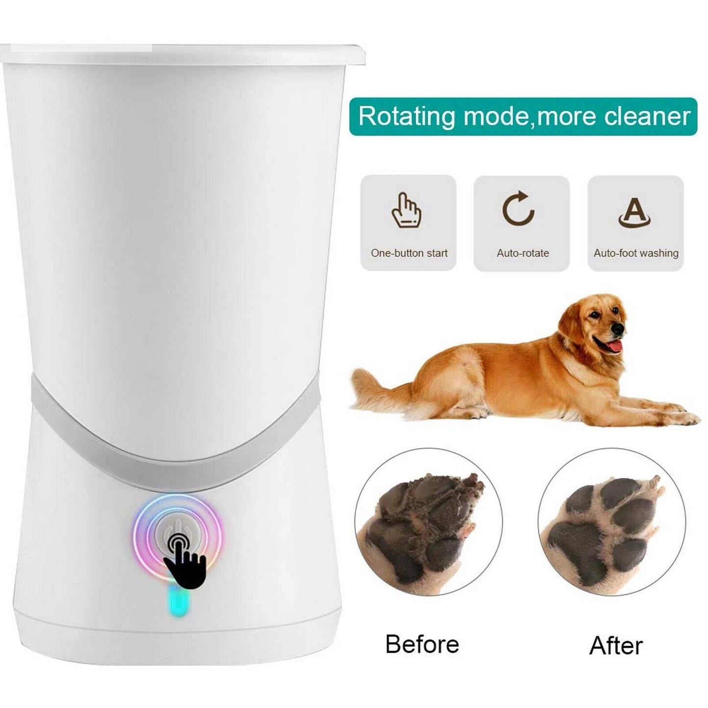 Electric Dog Paw Cleaner | Portable Pet Paw Washer with Silicone Bristles for Easy Grooming