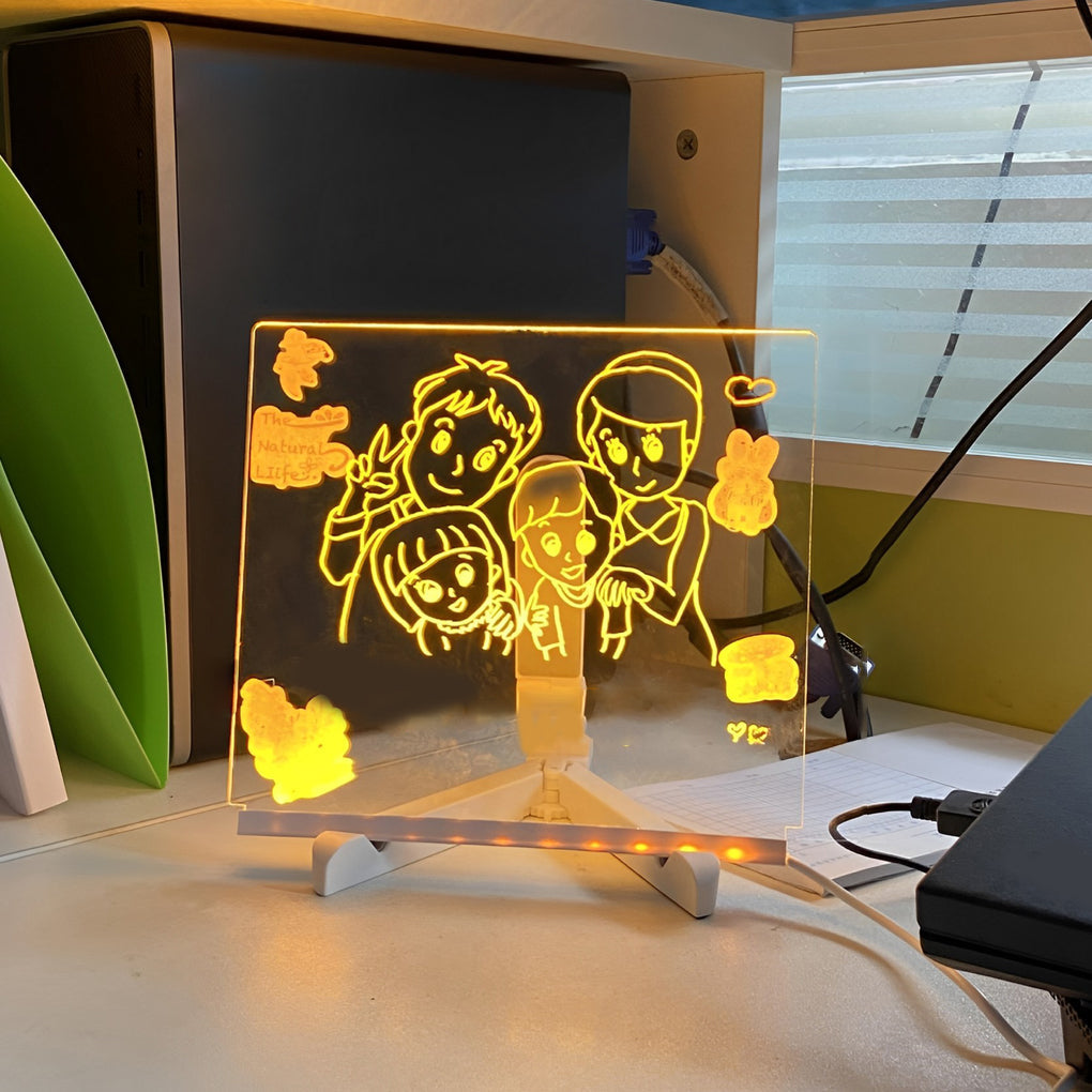 Colorful LED Acrylic Message Board - Multi-Purpose Writable Lamp for Custom Messages and Creative Displays