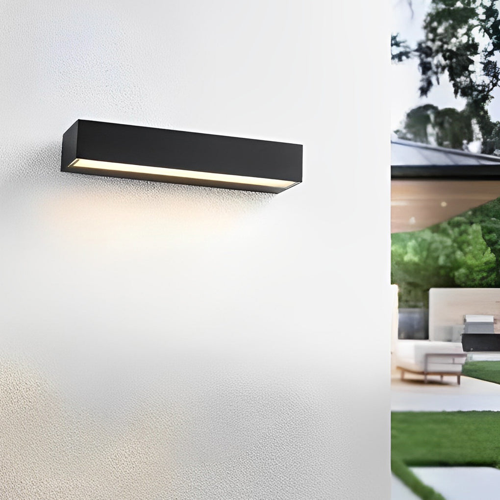 LED Waterproof Outdoor Wall Washer Light - Black Minimalist Strip Design for Garden, Patio & Exterior Lighting