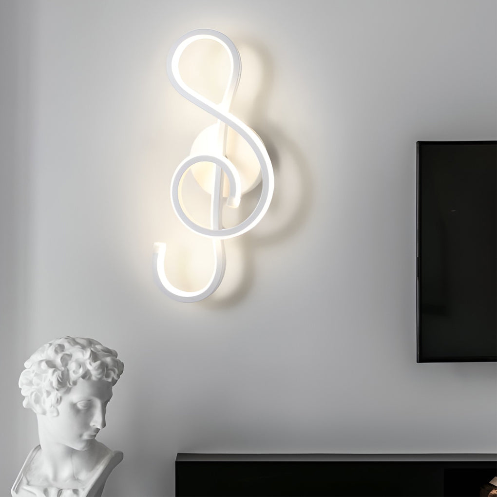 LED Musical Note Wall Sconce Light Fixture - Electroplated Modern Design for Living Room & Bedroom Decor