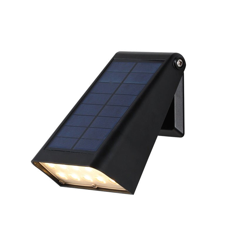 LED Waterproof Solar Wall Lights - 90° Adjustable Black Modern Outdoor Lighting for Gardens & Patios