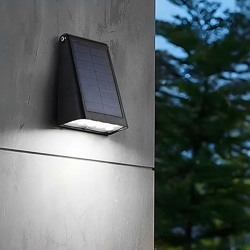 LED Waterproof Solar Wall Lights - 90° Adjustable Black Modern Outdoor Lighting for Gardens & Patios