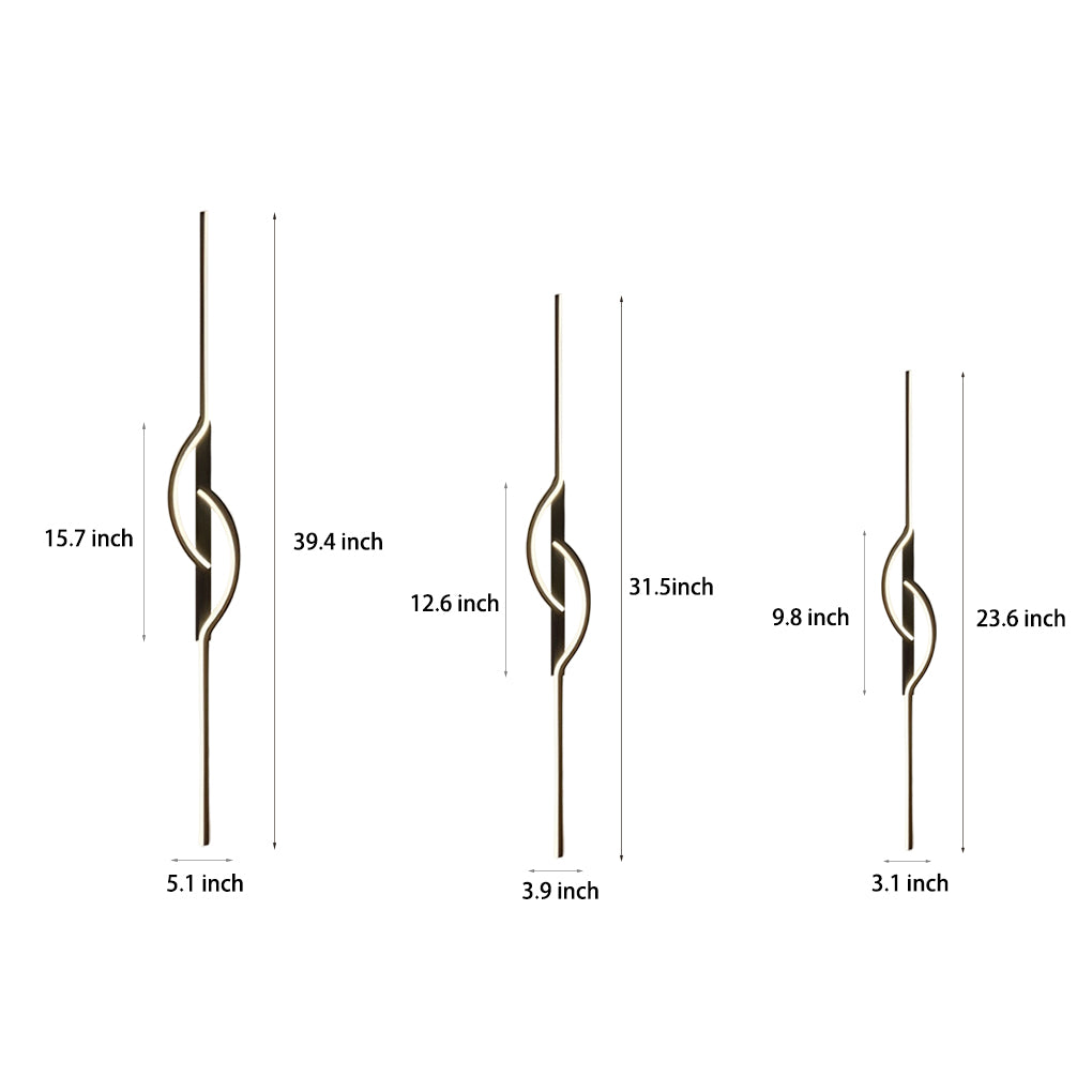 LED Wall Lamp with Stepless Dimming, Black Modern Design for Living Room & Bedroom Lighting