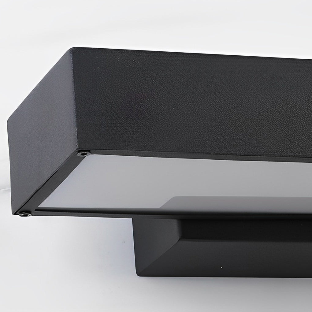 Outdoor Motion Sensor Black Rectangle Wall Light for Security & Entryway Illumination