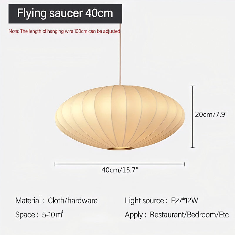 Vintage LED Silk Lantern Pendant Light | Adjustable Height, Sloped Ceiling Friendly & Ideal for Living Rooms and Dining Areas