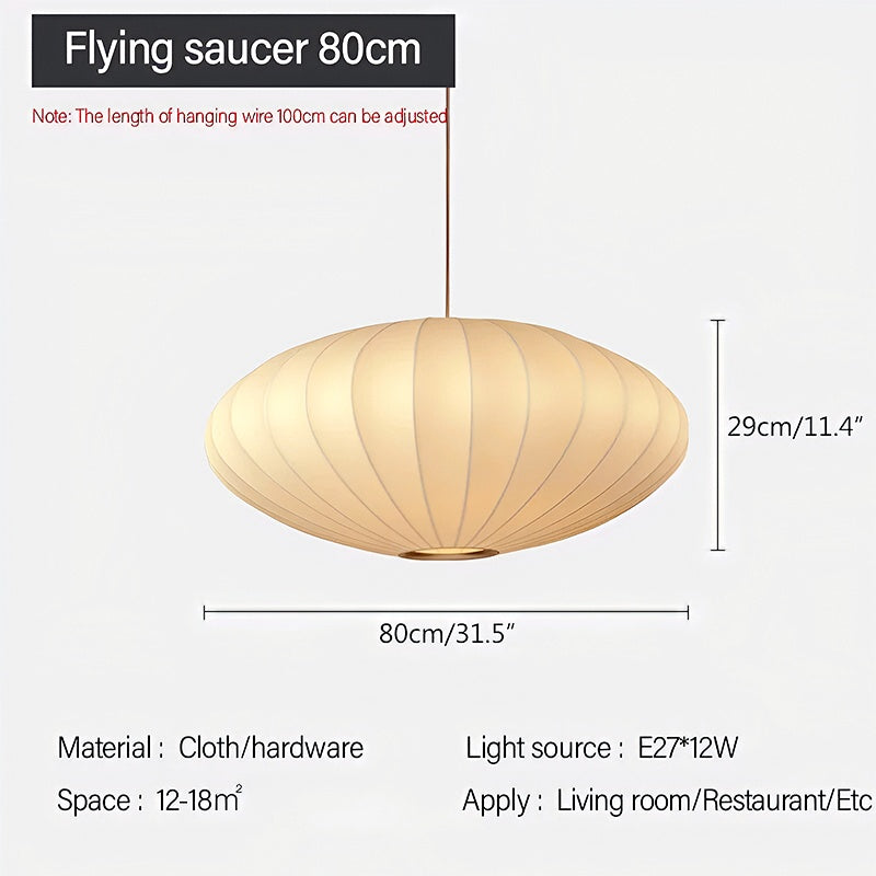 Vintage LED Silk Lantern Pendant Light | Adjustable Height, Sloped Ceiling Friendly & Ideal for Living Rooms and Dining Areas