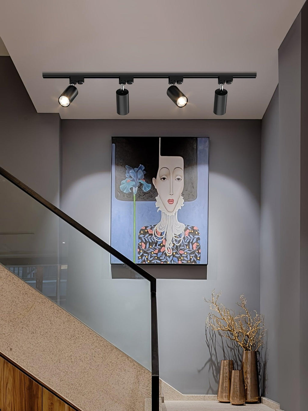 Adjustable Spotlight Track Ceiling Light | 325-Degree Rotatable, LED & Ideal for Art, Kitchen, or Office Task Lighting