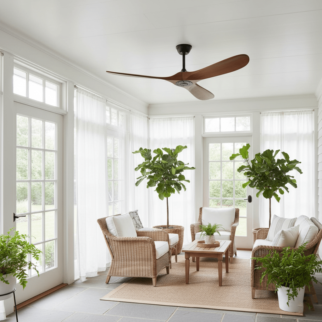 42"/52" Ceiling Fan | Sleek Design with Wooden Blades & DC Motor for Indoor Air Circulation