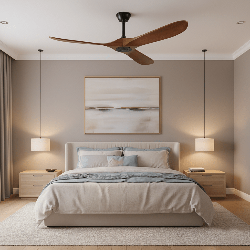 42"/52" Ceiling Fan | Sleek Design with Wooden Blades & DC Motor for Indoor Air Circulation