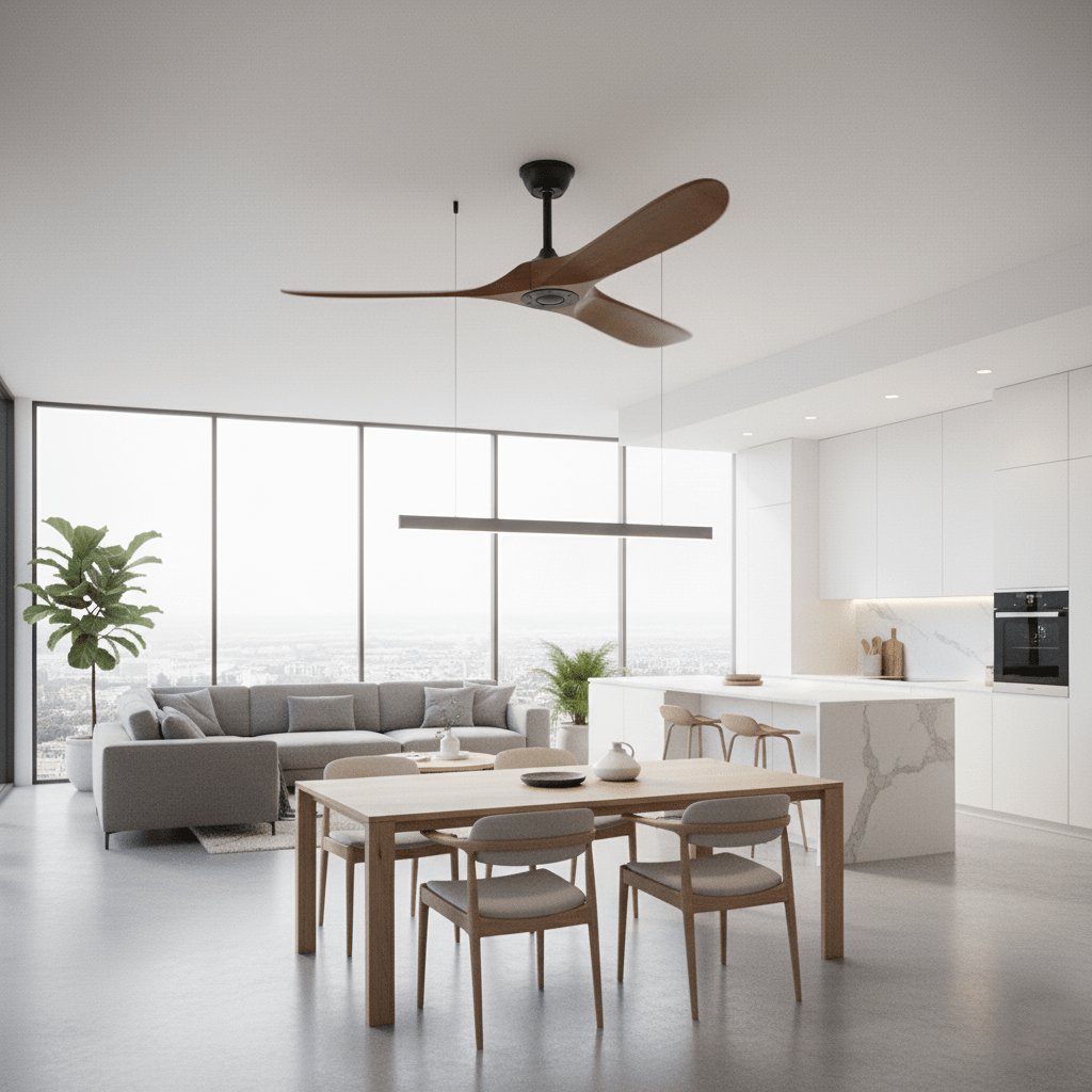 42"/52" Ceiling Fan | Sleek Design with Wooden Blades & DC Motor for Indoor Air Circulation