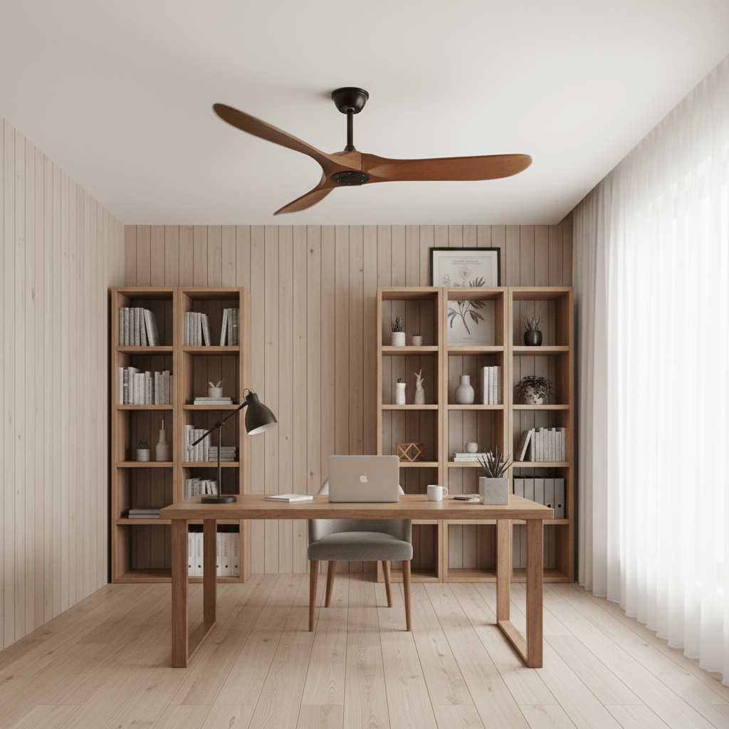 42"/52" Ceiling Fan | Sleek Design with Wooden Blades & DC Motor for Indoor Air Circulation