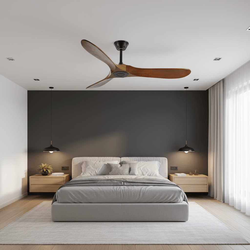 42"/52" Ceiling Fan | Sleek Design with Wooden Blades & DC Motor for Indoor Air Circulation