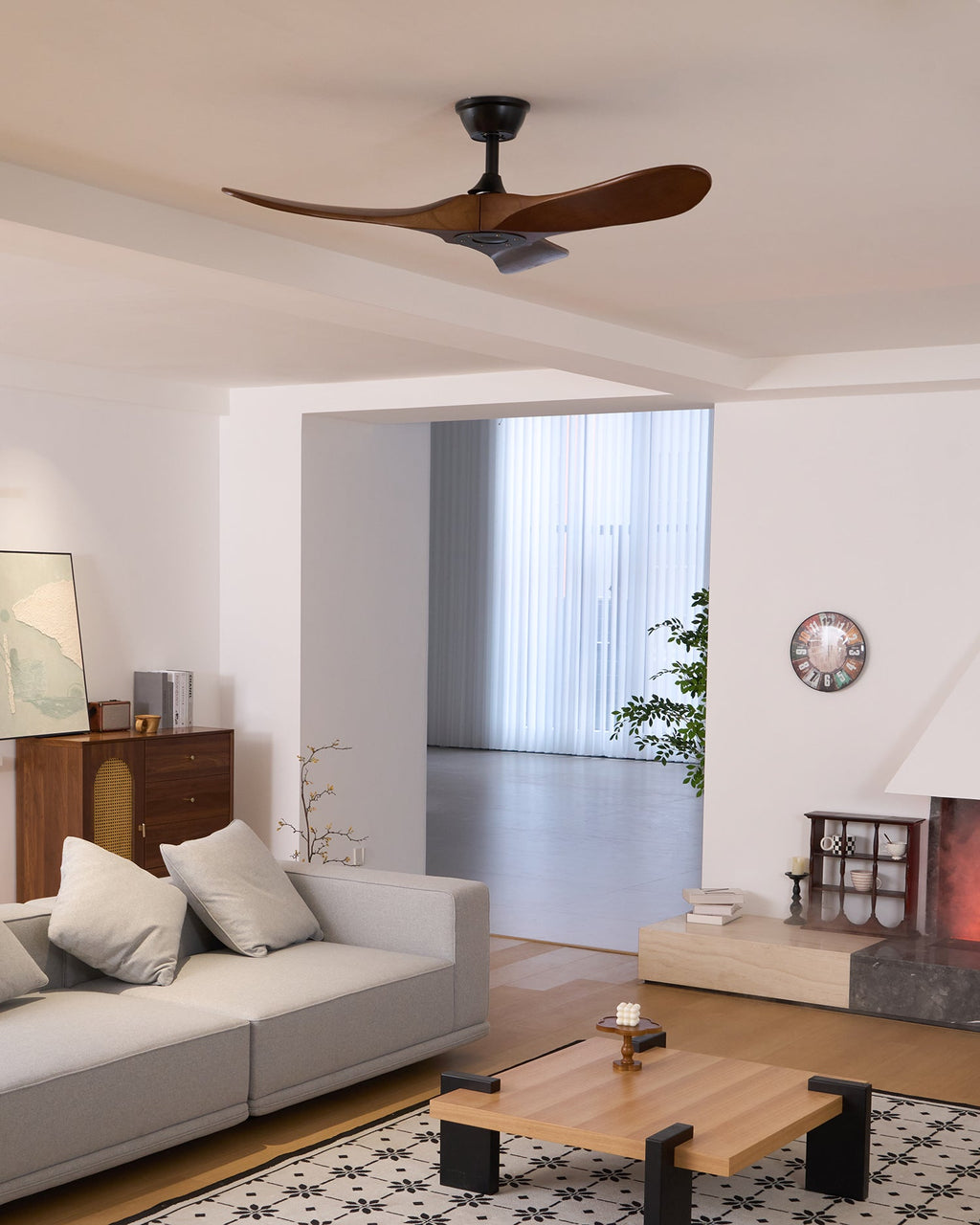 42"/52" Ceiling Fan | Sleek Design with Wooden Blades & DC Motor for Indoor Air Circulation