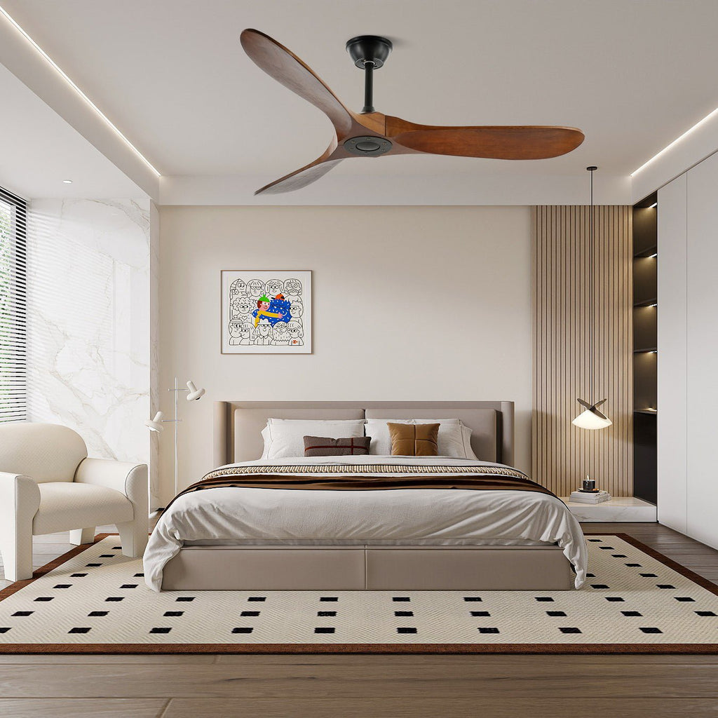 42"/52" Ceiling Fan | Sleek Design with Wooden Blades & DC Motor for Indoor Air Circulation