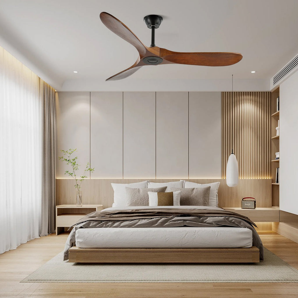 42"/52" Ceiling Fan | Sleek Design with Wooden Blades & DC Motor for Indoor Air Circulation
