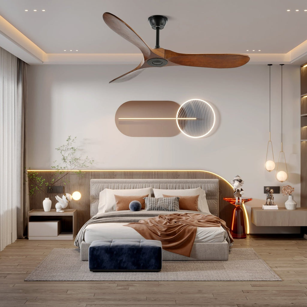 42"/52" Ceiling Fan | Sleek Design with Wooden Blades & DC Motor for Indoor Air Circulation