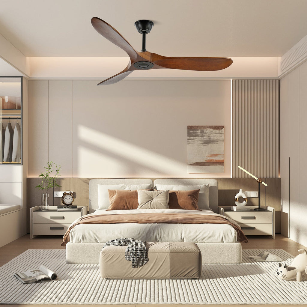 42"/52" Ceiling Fan | Sleek Design with Wooden Blades & DC Motor for Indoor Air Circulation