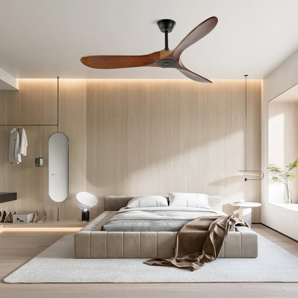 42"/52" Ceiling Fan | Sleek Design with Wooden Blades & DC Motor for Indoor Air Circulation