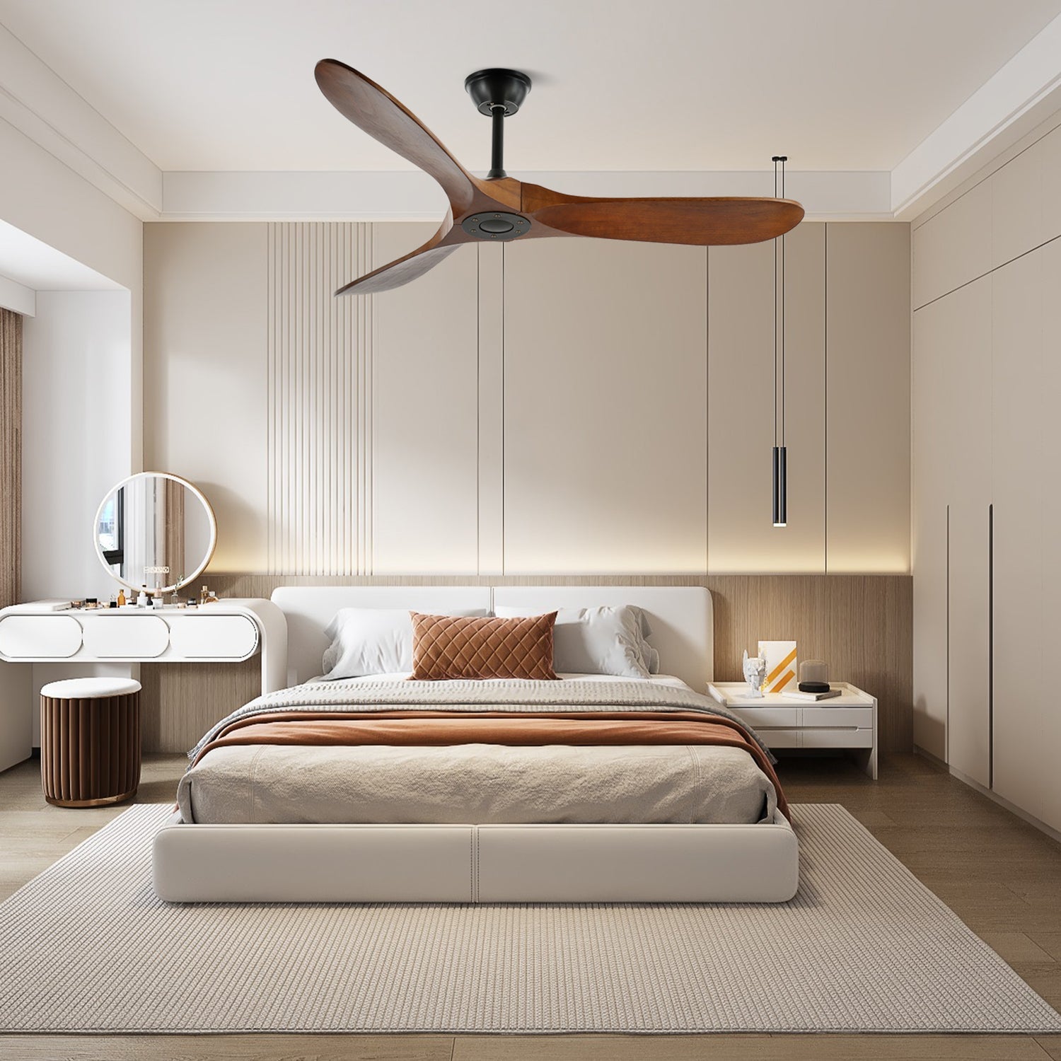 42"/52" Ceiling Fan | Sleek Design with Wooden Blades & DC Motor for Indoor Air Circulation