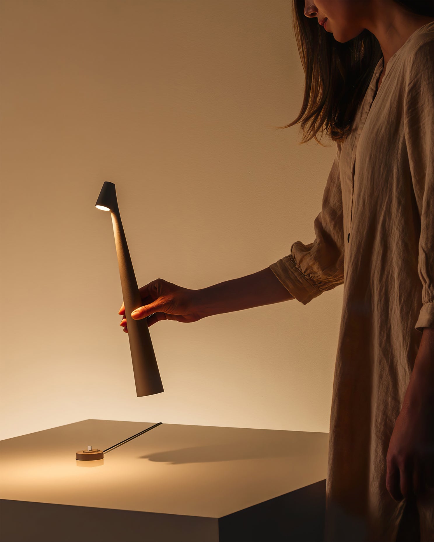 LED Built-in Battery Table Lamp - Portable Wireless Design for Indoor & Outdoor Use