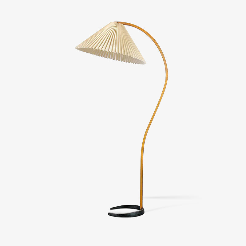 Scandinavian Floor Lamp | Beech Wood & Linen Shade in White, Beige, or Coffee for Modern Indoor Spaces