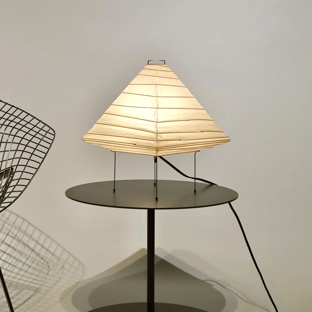 Akari 5X Table Lamp | Handmade Rice Paper & Steel Wire Design for Home Office or Zen-Inspired Living Room