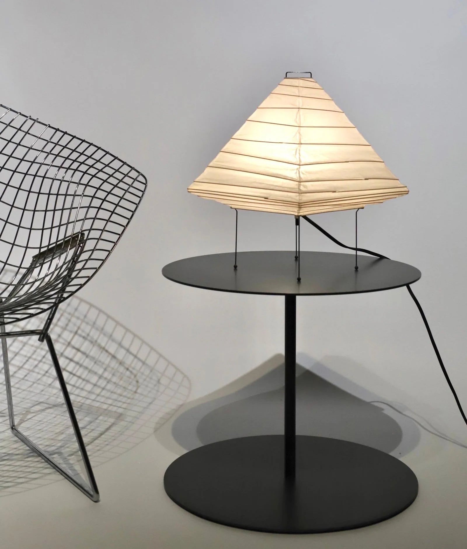 Akari 5X Table Lamp | Handmade Rice Paper & Steel Wire Design for Home Office or Zen-Inspired Living Room