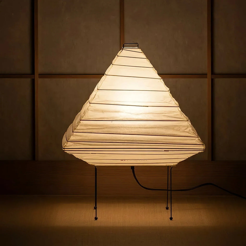 Akari 5X Table Lamp | Handmade Rice Paper & Steel Wire Design for Home Office or Zen-Inspired Living Room