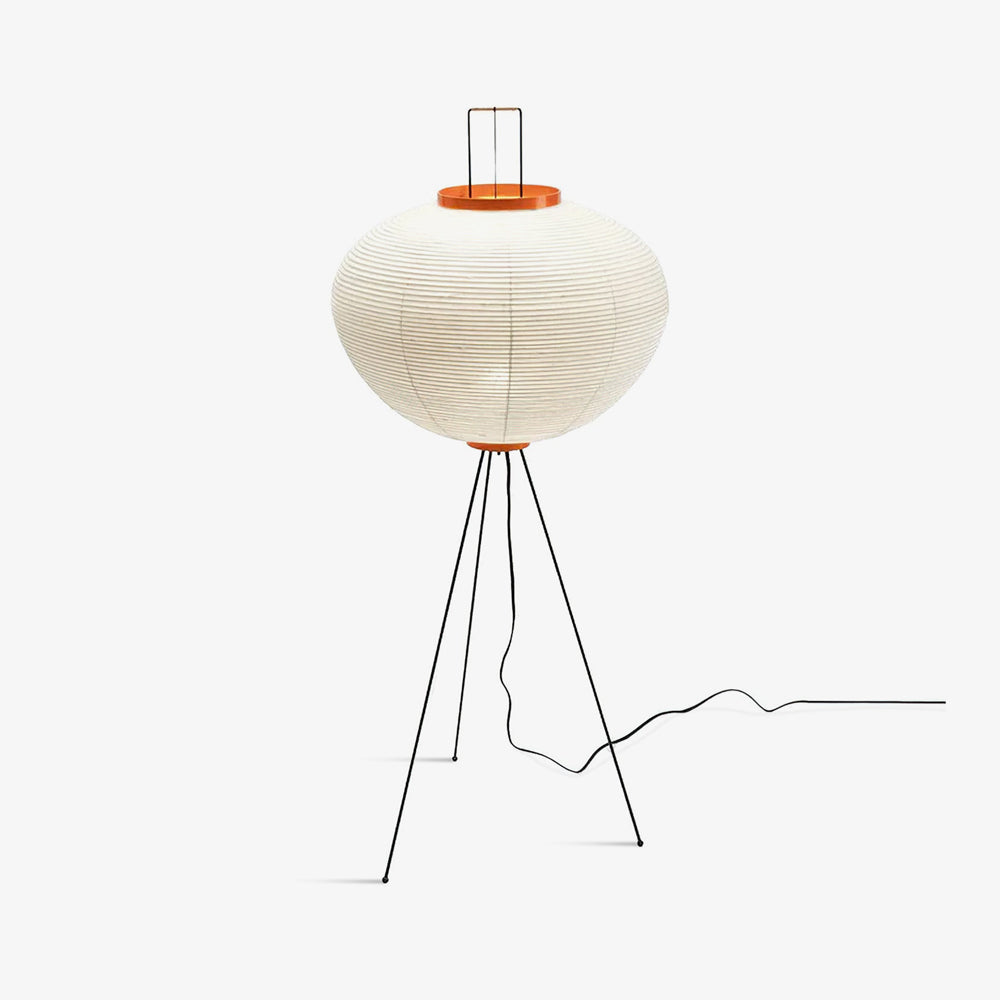 Rice Paper Floor Lamp | Mulberry Paper Shade, Metal Base & Ideal for Indoor Lighting