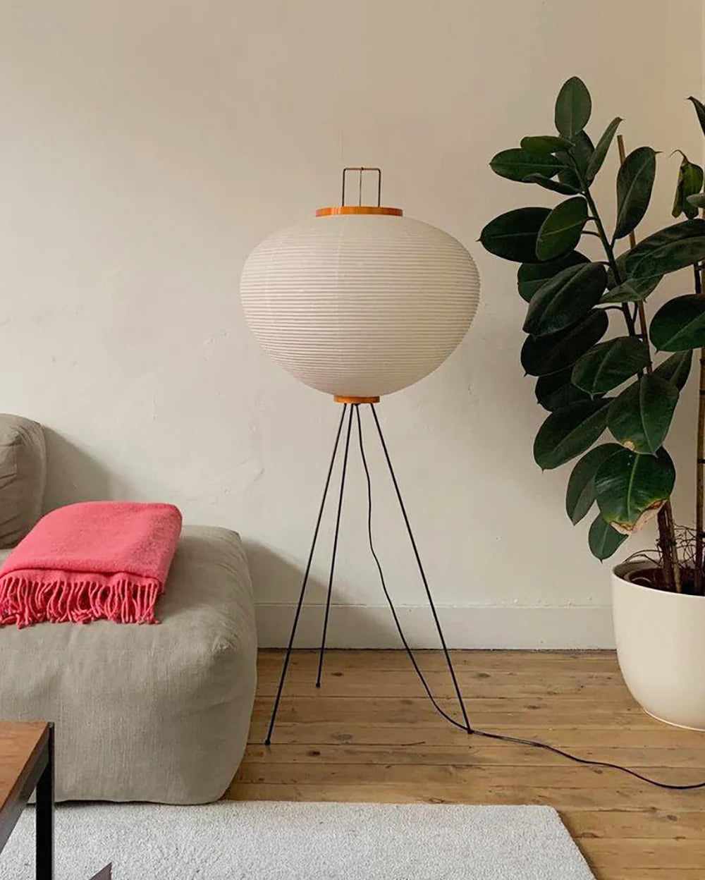 LED Floor Lamp | Mulberry Paper & Metal, Indoor Use for Modern Home Decor