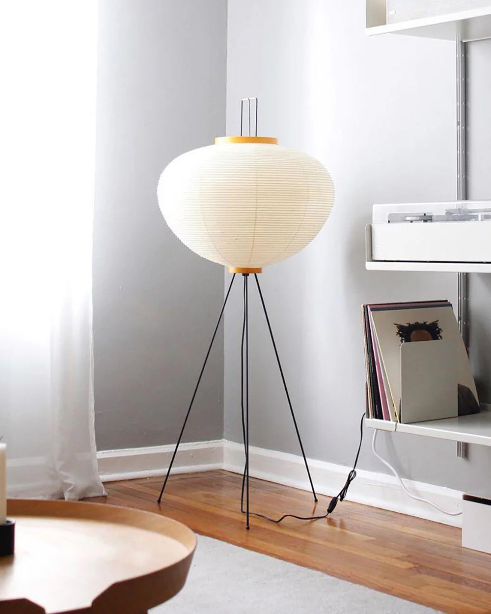 LED Floor Lamp | Mulberry Paper & Metal, Indoor Use for Modern Home Decor