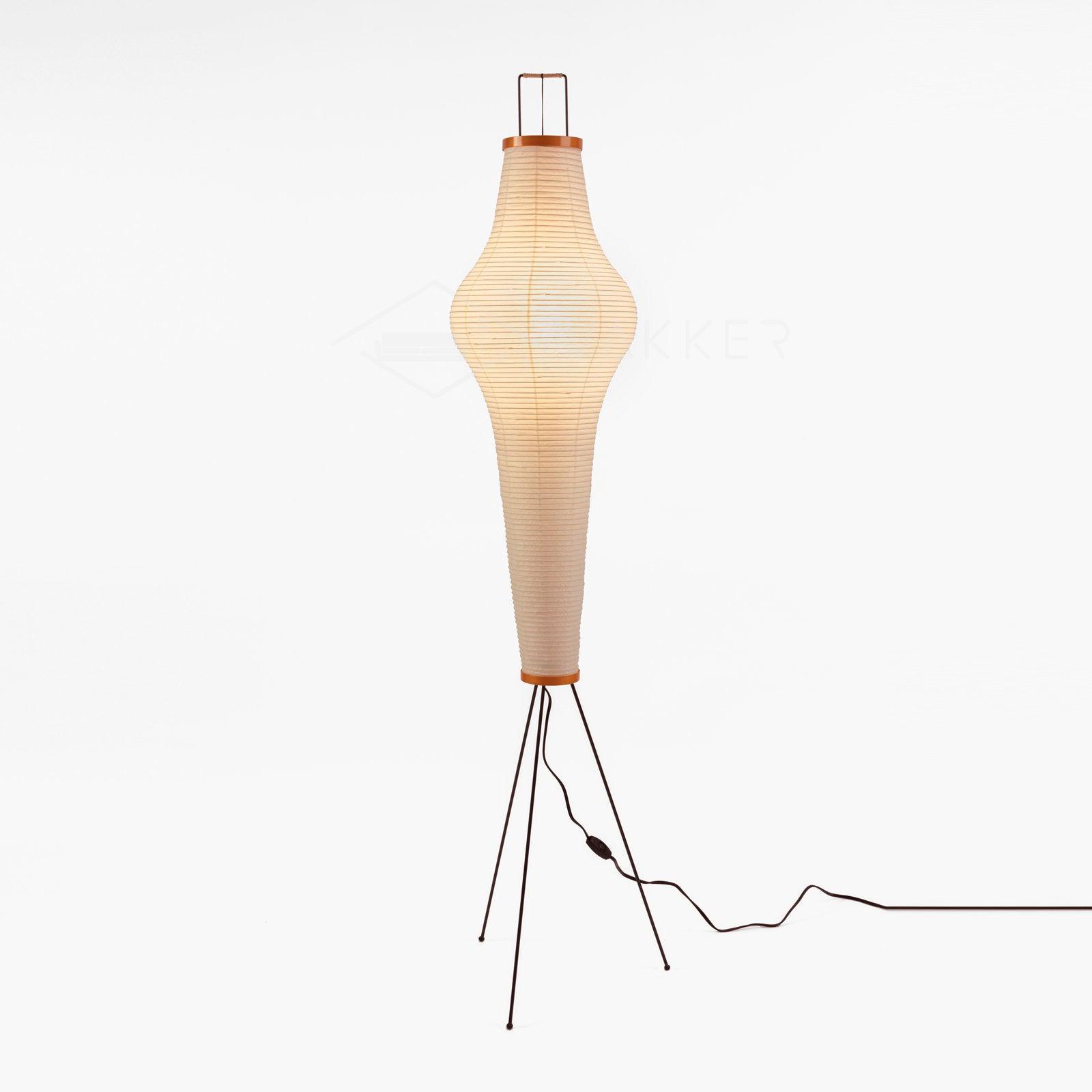 Rice Paper Floor Lamp | Mulberry Paper Shade, Metal Base & Ideal for Indoor Lighting