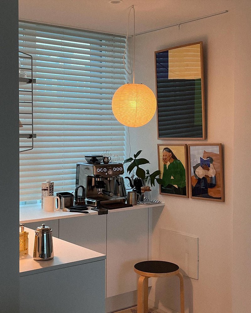 Pendant Swag Light | Handmade Mulberry Paper, Mid-Century Modern Design for Indoor Spaces