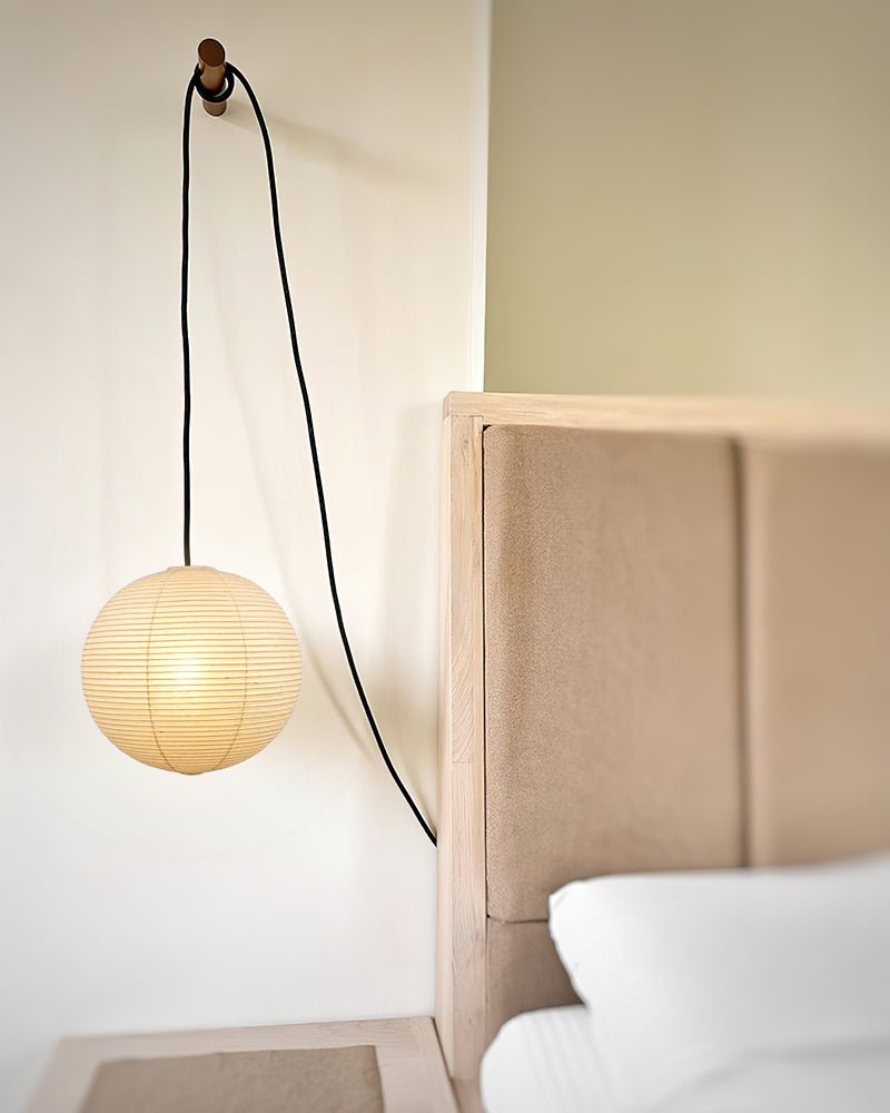 Pendant Swag Light | Handmade Mulberry Paper, Mid-Century Modern Design for Indoor Spaces