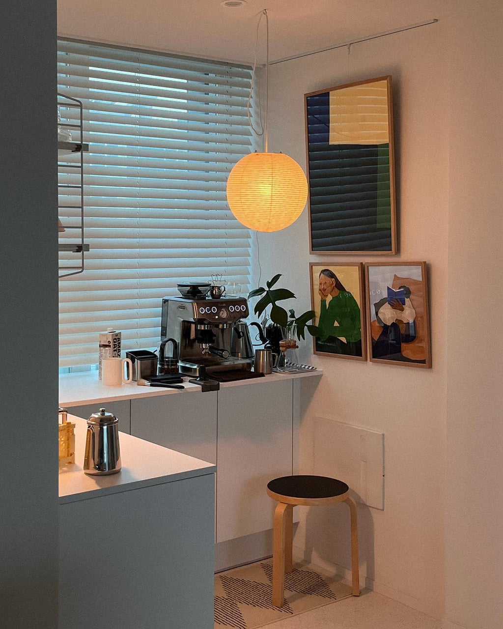 Pendant Swag Light | Handmade Mulberry Paper, Mid-Century Modern Design for Indoor Spaces