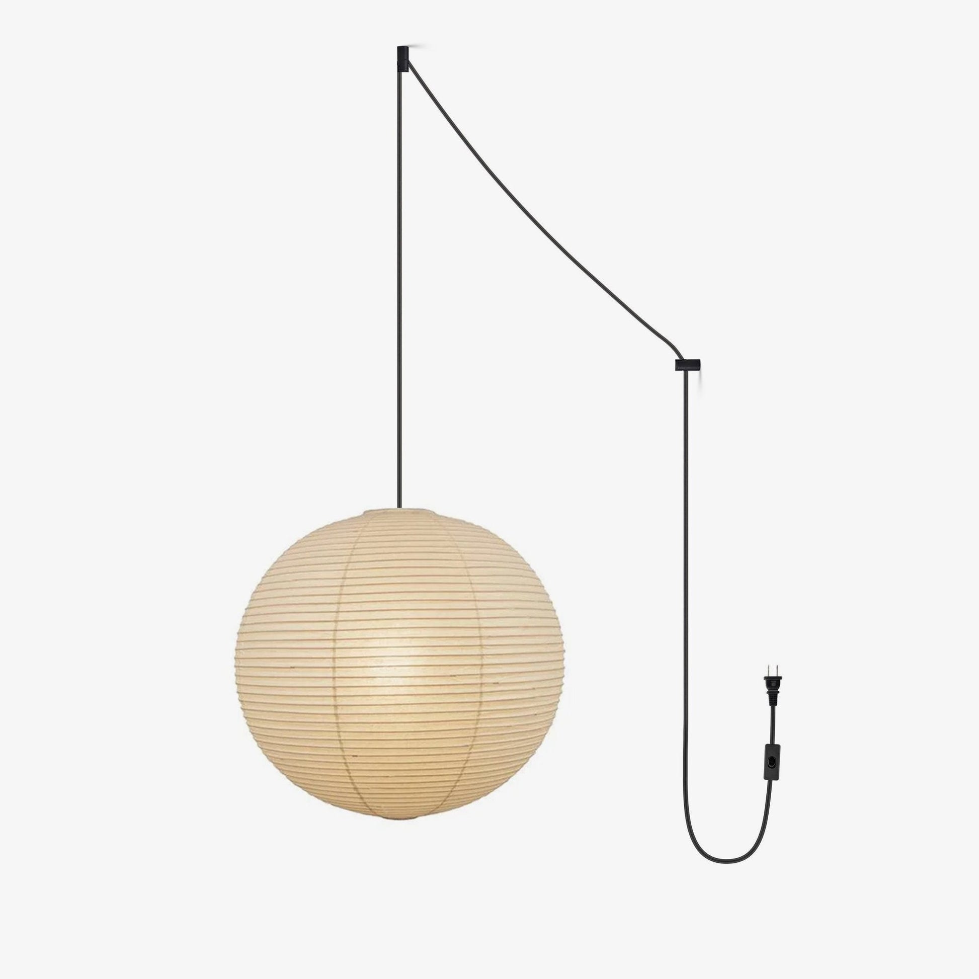 Pendant Swag Light | Handmade Mulberry Paper, Mid-Century Modern Design for Indoor Spaces