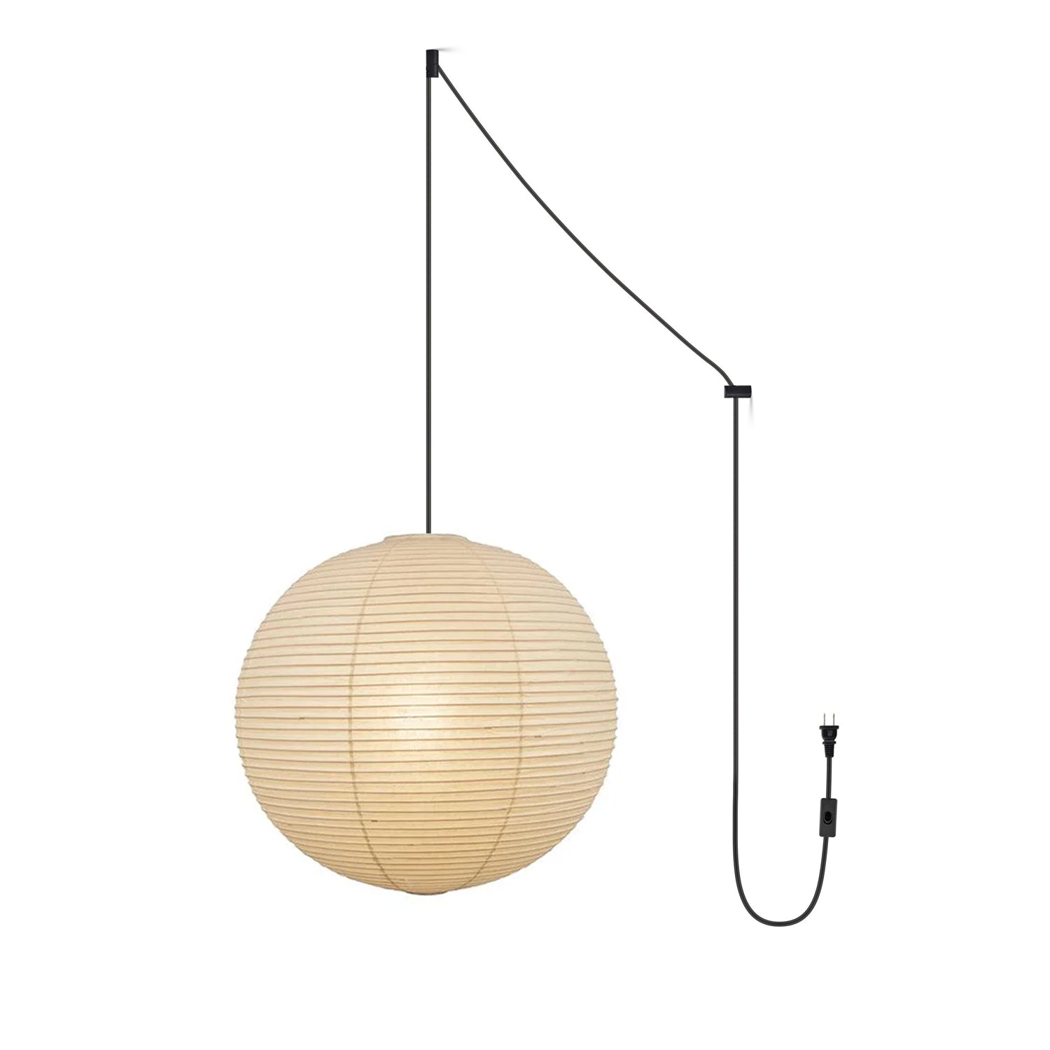 Pendant Swag Light | Handmade Mulberry Paper, Mid-Century Modern Design for Indoor Spaces
