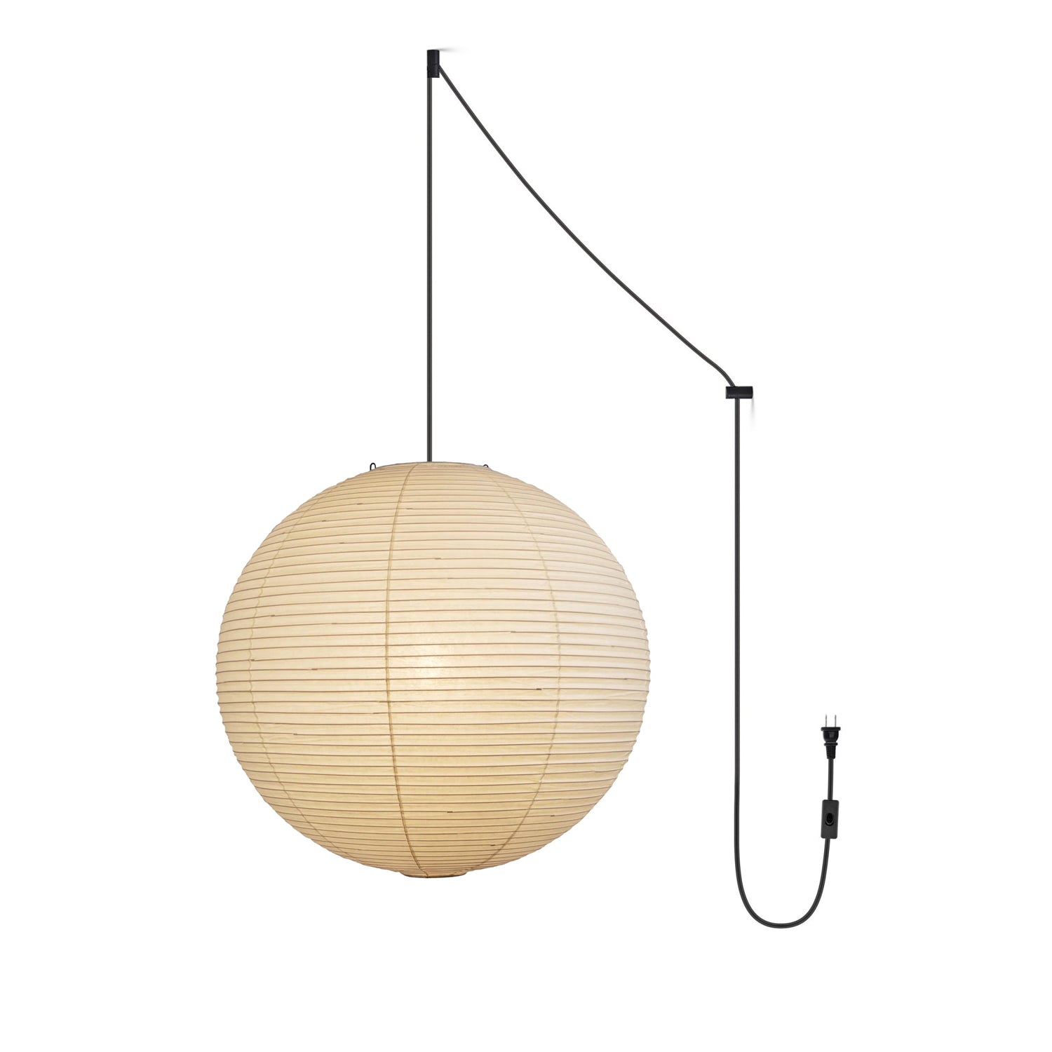 Pendant Swag Light | Handmade Mulberry Paper, Mid-Century Modern Design for Indoor Spaces