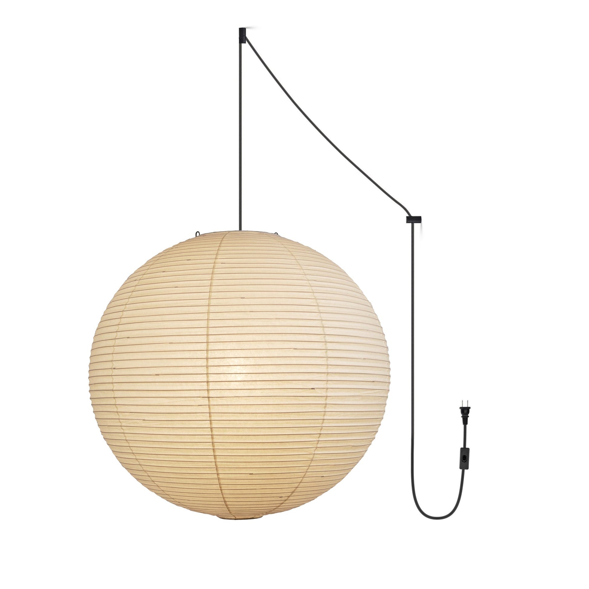 Pendant Swag Light | Handmade Mulberry Paper, Mid-Century Modern Design for Indoor Spaces