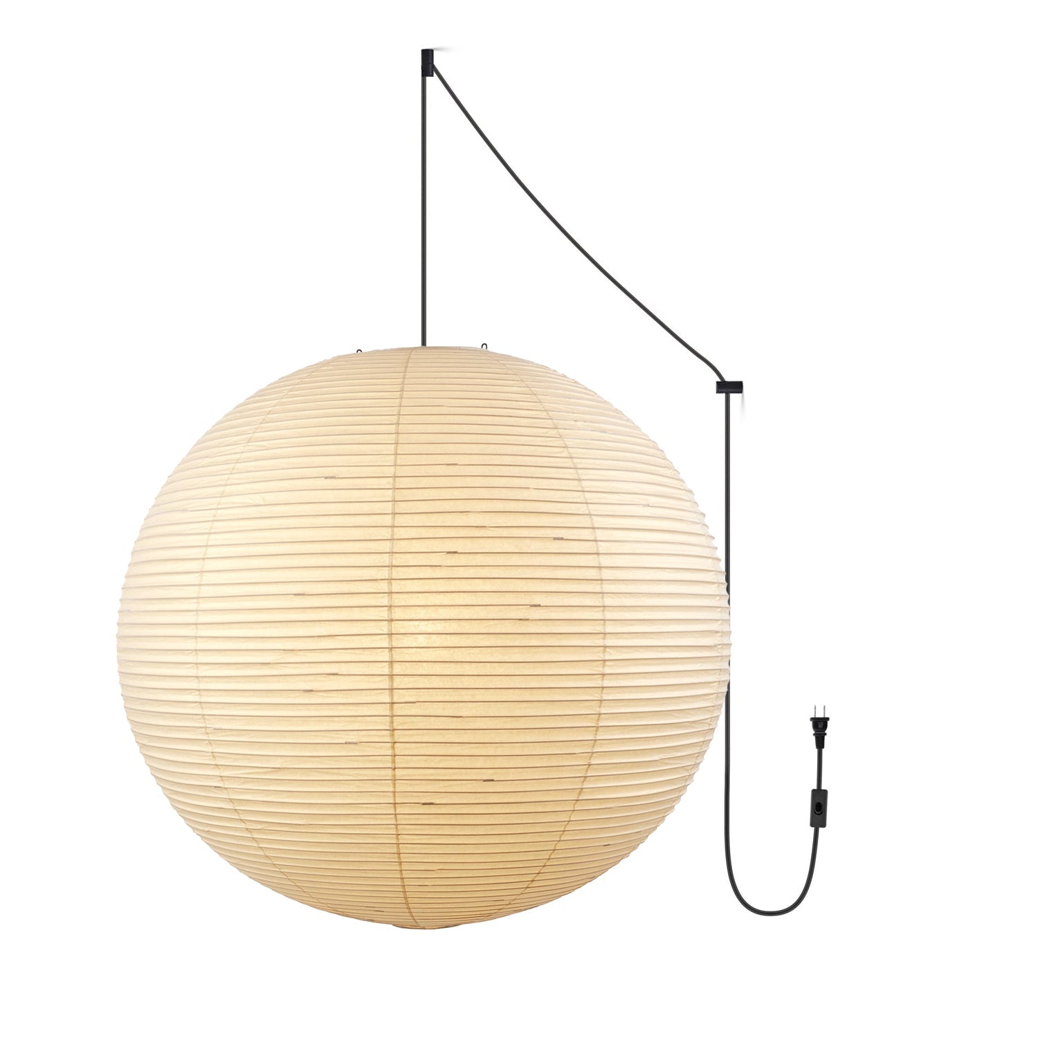 Pendant Swag Light | Handmade Mulberry Paper, Mid-Century Modern Design for Indoor Spaces
