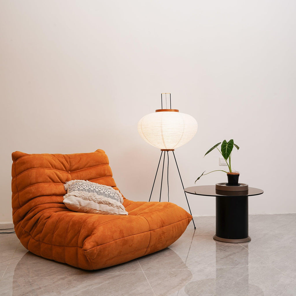 Rice Paper Floor Lamp | Mulberry Paper Shade, Metal Base & Ideal for Indoor Lighting